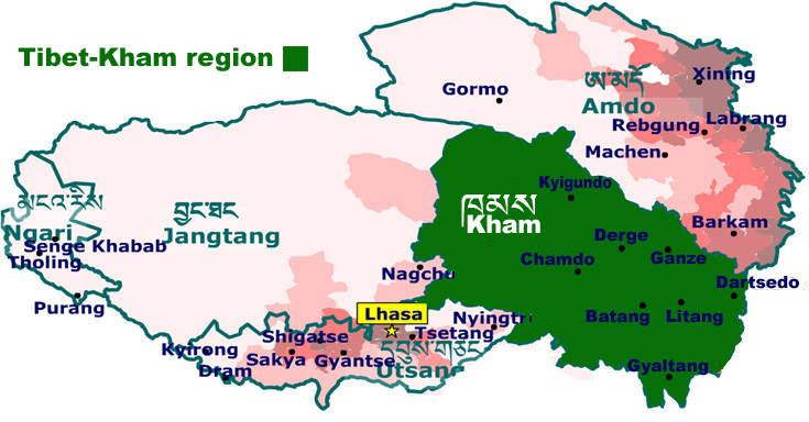 map of kham